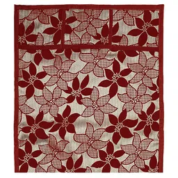 Kuber Industries Maroon Flower Print Velvet Fridge Top Cover With 6 Utility Side Pockets image 5