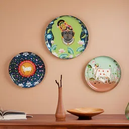 Homspurts Blue & White 3 Piece Pichwai Religious Wall Art-image-50