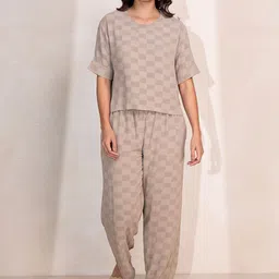 TITTLI Checked Round Neck T-Shirt With Trouser-picture-30