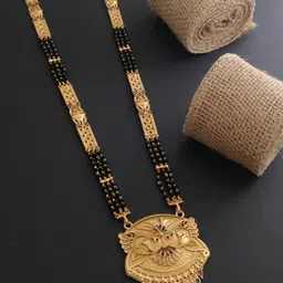 MADHURAM FASHION Gold-Plated Brass Artificial Stones and Beads Mangalsutra-picture-26