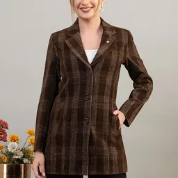 TWENTY ME Women Checked Single-Breasted Overcoat-picture-29