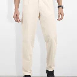The Roadster Life Co. Men Relaxed Fit Cotton Pleated Trousers-picture-25