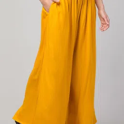 FAMBEE Women Flared Knitted Palazzos image 5