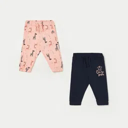 Juniors by Lifestyle Girls Pack Of 2 Converssational Printed Mid-Rise Pure Cotton Joggers-picture-19