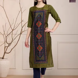 Moda Rapido Women Ethnic Motifs Printed Floral Crepe Kurta-picture-14