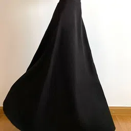 KPOP Women Solid Flared Maxi Skirt image 4