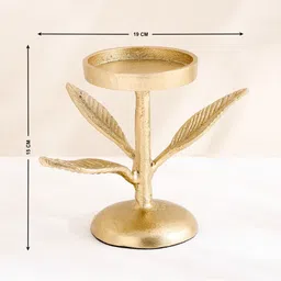 Home Centre Oro Aluminium Tree Pillar Candle Holder image 5