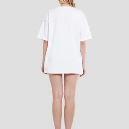 Underrated Club Women Printed Drop-Shoulder Sleeves Bio Finish Raw Edge T-shirt image 2