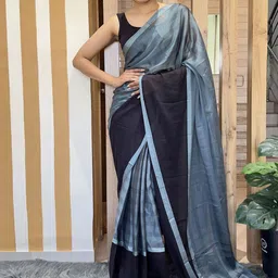 HERE&NOW Striped Pure Chiffon Ready to Wear Saree-picture-32