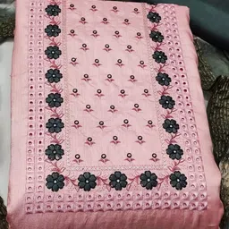 Rangtulika Ethnics Embroidered Unstitched Dress Material image 2