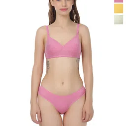 Liigne Women Pack Of 3 Non Padded Everyday Bra Pure Cotton Lingerie Set-image-29