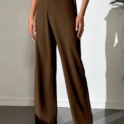 BROADSTAR Women Smart Straight Fit High-Rise Easy Wash Trousers-picture-31