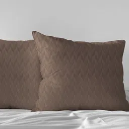 LINENWALAS Happy Sleeping Brown 2 Pieces Geometric Square Cushion Covers-image-42