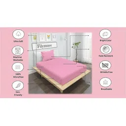 Filymore Pink 244 TC Single Bedsheets Set 2.28 m x 1.52 m image 5