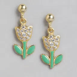 Carlton London Floral Drop Earrings image 2