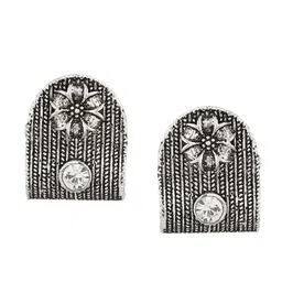 FirstBlush Silver-Plated Artificial Stones Studded Non Pierced Contemporary Studs image 4