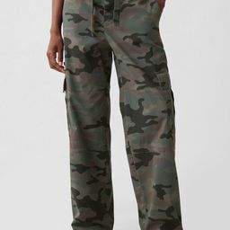 GAP Women Camouflage Printed Relaxed Fit Parachute Cargo Trousers-picture-44