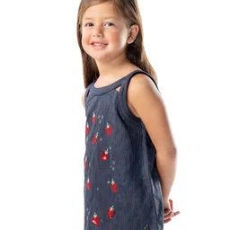 Cherry Crumble By Nitt Hyman Sleeveless Strawberry Sequined Top - Blue image 4