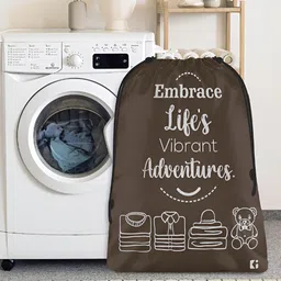 Myntra Elegant Homes Brown 3 Pieces Printed Multi-Utility Organisers image 2