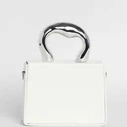 HAUTE SAUCE Leather Structured Handheld Bag With Applique image 2