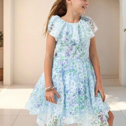 Juniors by Babyshop Girls Floral Printed Fit & Flare Dress-picture-0