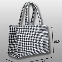 CLASSIC SMUGGLER Women Checked Structured Tote Bag image 5