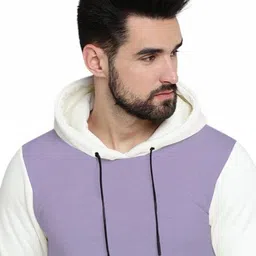 BEYOU FASHION Men Colourblocked Hooded Sweatshirt image 4