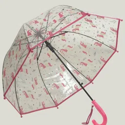 Little Surprise Box LLP Pink & White Printed Manual 2 Fold Quirky Umbrellas image 3