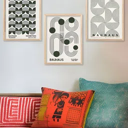 Kotart Brown & Green 3 Pieces Wooden Modern Painting Wall Arts-picture-35