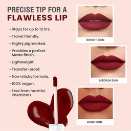GLAMVEDA Transferproof Matte Liquid Lipstick- 4ml- Boss Up-020 image 5