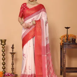 MAHARANI COUTURE Woven Design Pure Linen Saree-picture-19