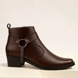 Bxxy Men Height Increasing Elevator Square Toe Block Heel Ring Boots-image-1