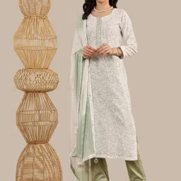 Lative Colours of Fashion Floral Printed Straight Kurta With Trousers & Dupatta-picture-27