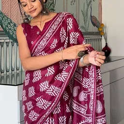 Anouk Rustic Ethnic Motifs Block Print Saree-picture-27