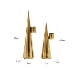 de maison decor Solstice Gold Cone Candle Holder image 2