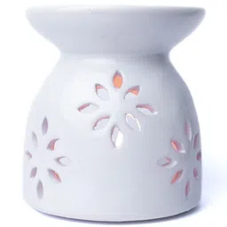 AuraCam White Ceramic Diffuser With Tea Light Candle Aroma image 2