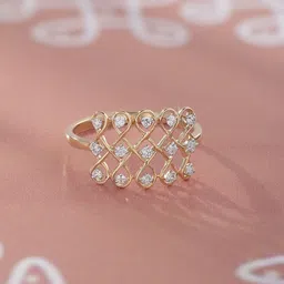Mia by Tanishq 14KT Yellow Gold Natural Diamond Finger Ring - 1.586g-picture-45