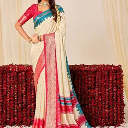 TIRA Woven Design Zari Silk Blend Handloom Fashion Saree-picture-17
