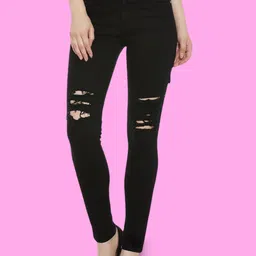 DressBerry Women Slim Fit High-Rise Mildly Distressed Stretchable Jeans-picture-16