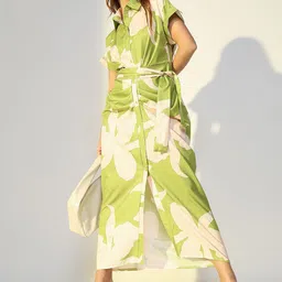 SHOWOFF Abstract Printed Shirt Maxi Dress-picture-41
