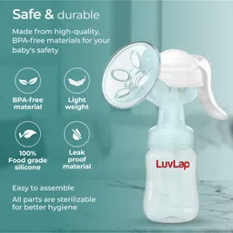 luv lap LuvLap Manual Breast Pump White Red - 150 ml image 5