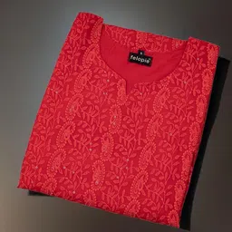 umoly Women Chikan Embroidery Georgette Straight Kurta-picture-17