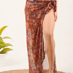Da Intimo Printed Sarong Wrap Around Swimwear Cover Up Bottom-image-7