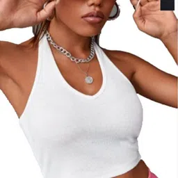 MIXFIT Pack Of 2 Halter Neck Fitted Crop Top-picture-46