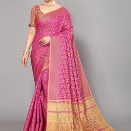 HERE&NOW Woven Design Zari Heavy Work Saree image 3