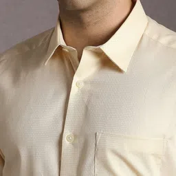 Louis Philippe Men Textured Spread Collar Pure Cotton Formal Shirt image 2