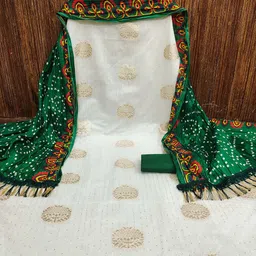 HERE&NOW Embellished Unstitched Dress Material image 2