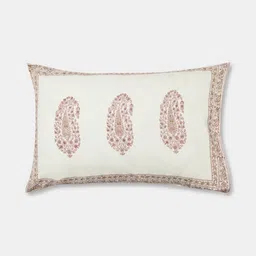 Fabindia Beige & White Ethnic Motifs 180 TC Single Bedsheet with 1 Pillow Covers image 5