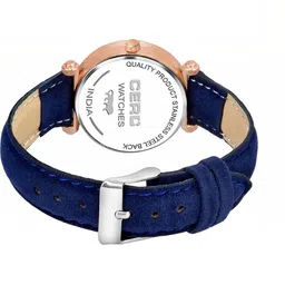Moover Women Embellished Dial & Leather Straps Analogue Watch QUEENdial-BLUE-j1 image 4