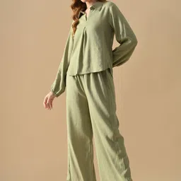 AUDRAPE Shirt Collar Top With Trousers Co-Ords image 4